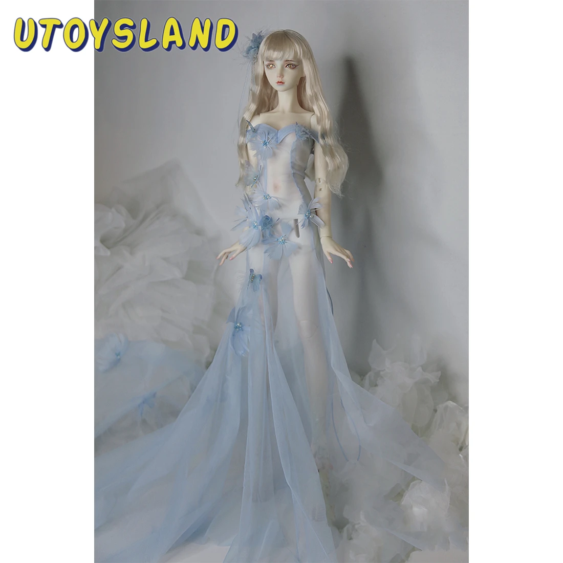 Костюм Куклы небесно Голубое перо свадебное платье для 1/4 1/3 BJD куклы игрушки