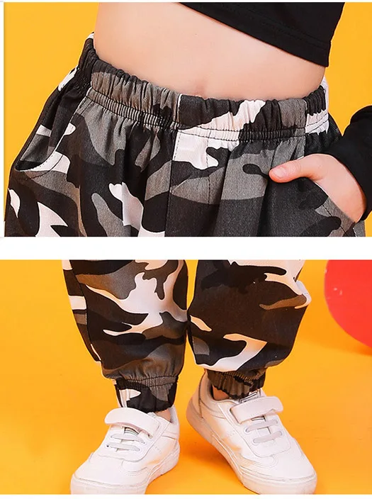 Для детей 110-180 одежда в стиле хип-хоп свитшот укороченные топы камуфляжные