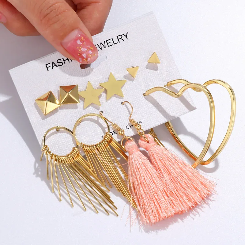 30new Fashion серьги с металлическими кисточками в виде морской звезды набор для