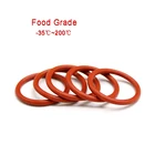 Уплотнительное кольцо из Красного силикона толщиной 2,4 мм, внешний диаметр 8-70 мм, пищевое уплотнительное кольцо, водонепроницаемое и изолированное, температурой-35 -200 , 30 шт.
