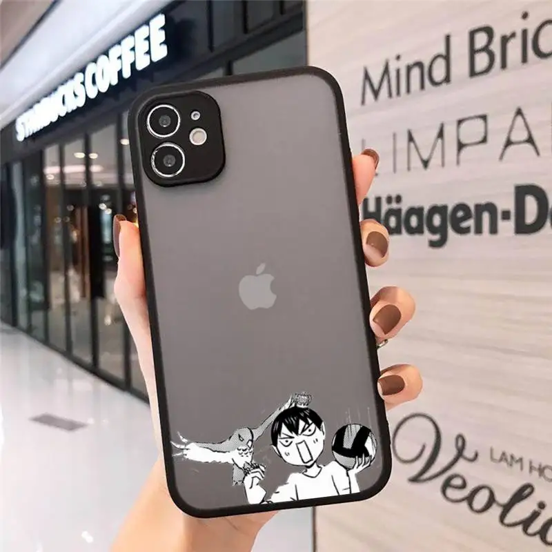

Cute Japan Anime Oya Haikyuu Phone Cases Matte Transparent for iPhone 7 8 11 12 s mini pro X XS XR MAX Plus cover funda
