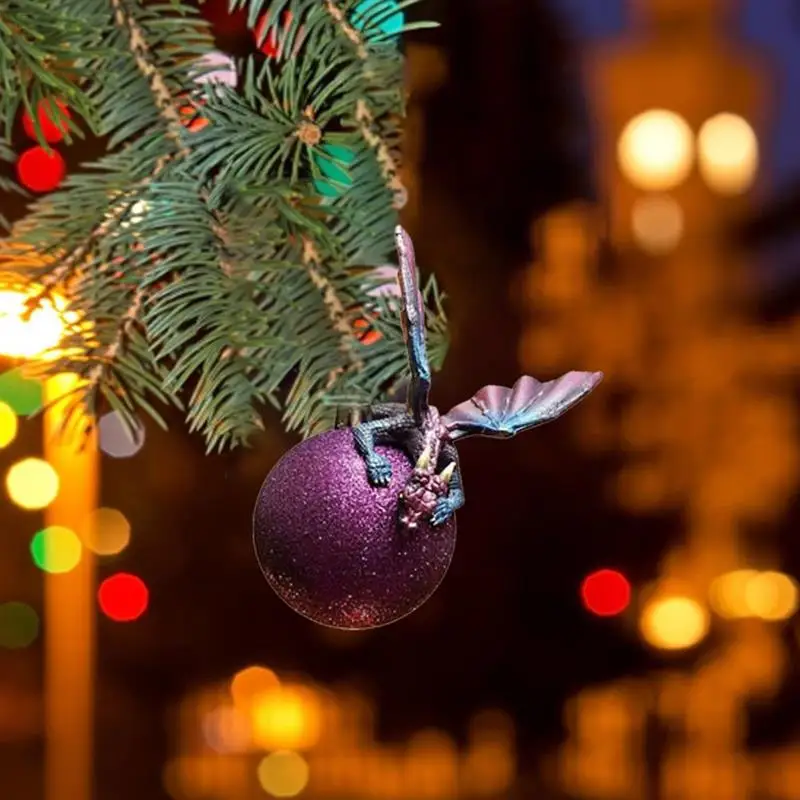 Christmas Ornaments Tree Decorations Creative Decoration Resin Dragons Protecting Baubles Like Their Own Eggs Pendant | Дом и сад