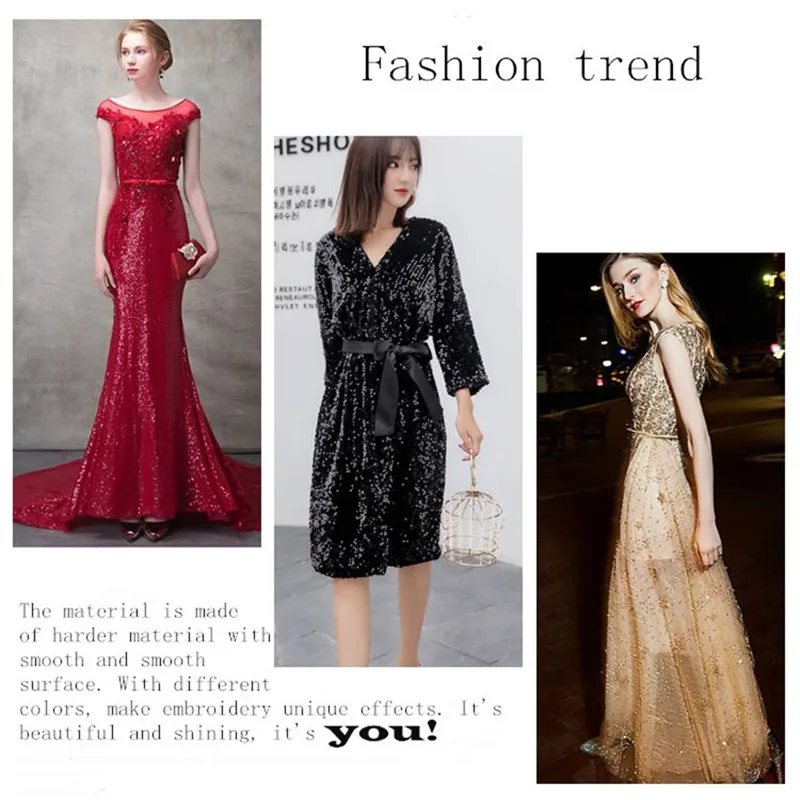 1 метр Реверсивный Русалка рыбьей чешуи 5 мм Блестки Ткань для рукоделия