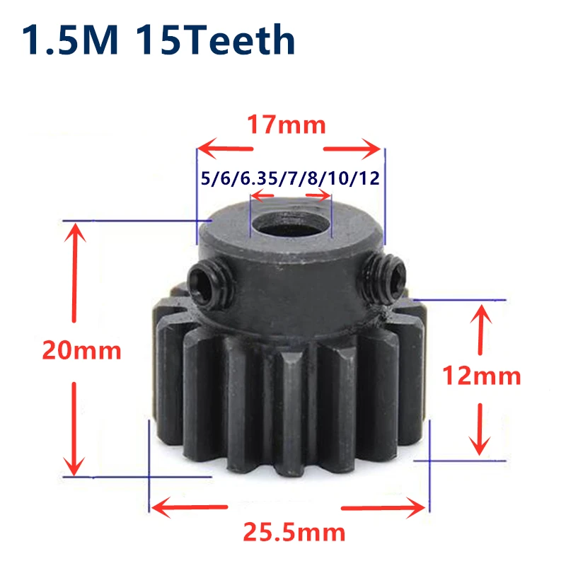 Шестерня с зубчатой передачей 1 шт. шестерня 5 м 12 T 15 зубьев зубчатых отверстий