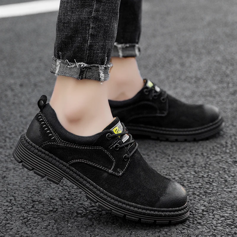 

Shoes For Work Mens Brown Shoes Casual For Men Causal Outdoor Leather Man Shoe Work Leisure Sneakers Men's 2020 Thick Sole