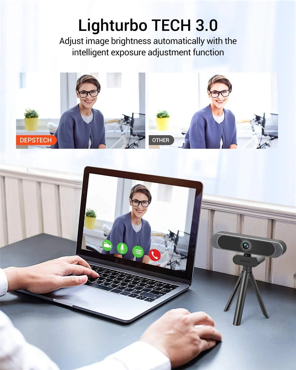 веб камера depstech hd 4k с микрофонной