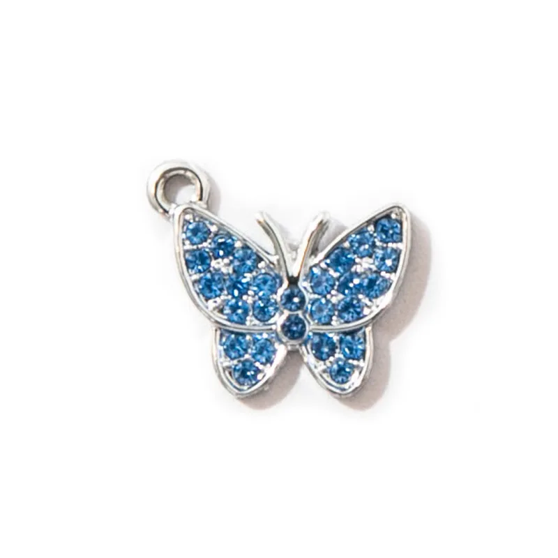 

10 Pcs Colorful Alloy Crystal Butterfly Shaped Alloy Charms Pendant for DIY Jewelry Making Fashion Jewelry Findings Handmade