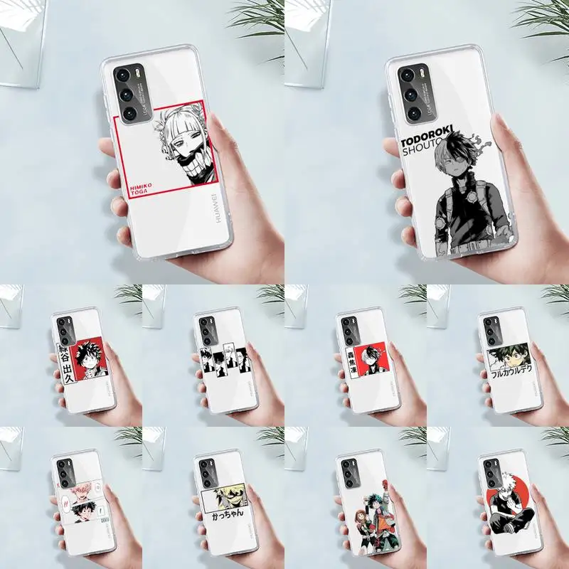 

My hero academia Phone Case Transparent For Huawei MATE P 40 30 20 10 pro plus lite X 5G Soft TPU Clear Mobile bags