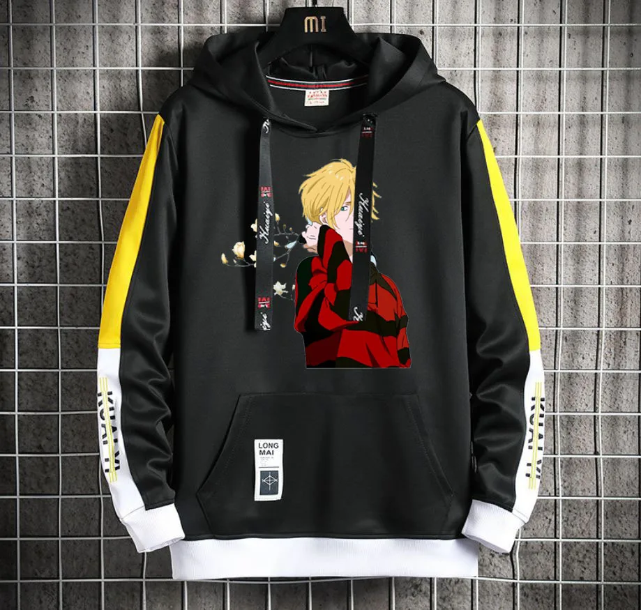 

Banana Fish Anime Hoodie Men/Women Popular Harajuku Hoodeds Pullover Streetwear Casual Fake Two-Piece jacket coat