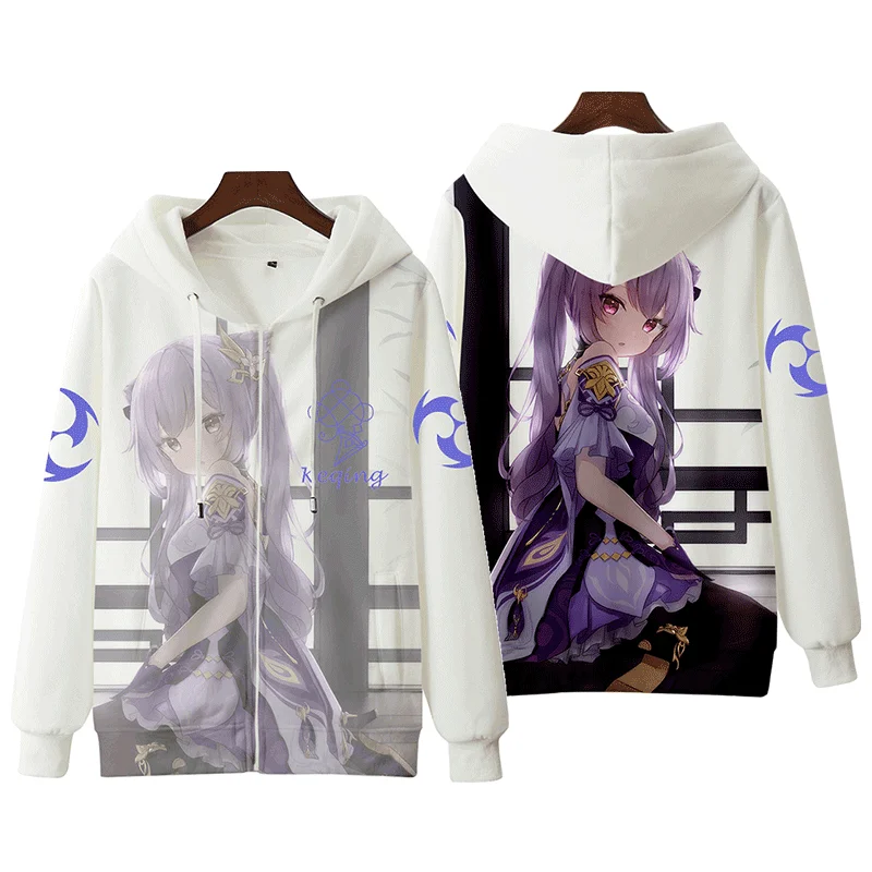 

Hot Game Genshin Impact 3D Casual Hoodies Zip-up High Street Fashion Zipper Hooded Sweatshirt Popular Cool Women men Pullovers