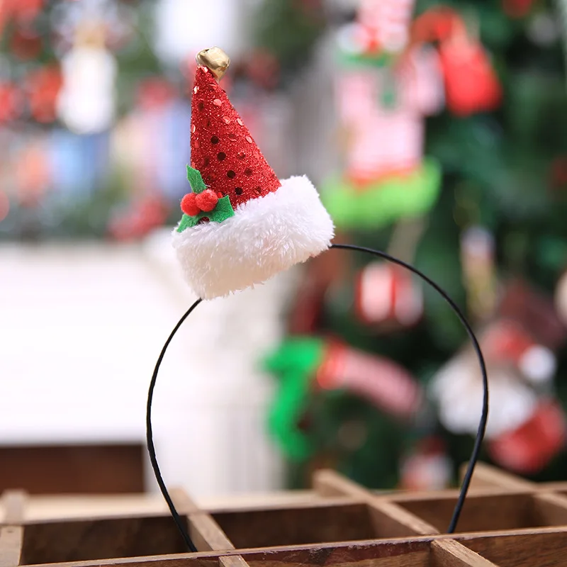 5 шт. Рождественская повязка на голову маленькая шапка с бородой украшения для