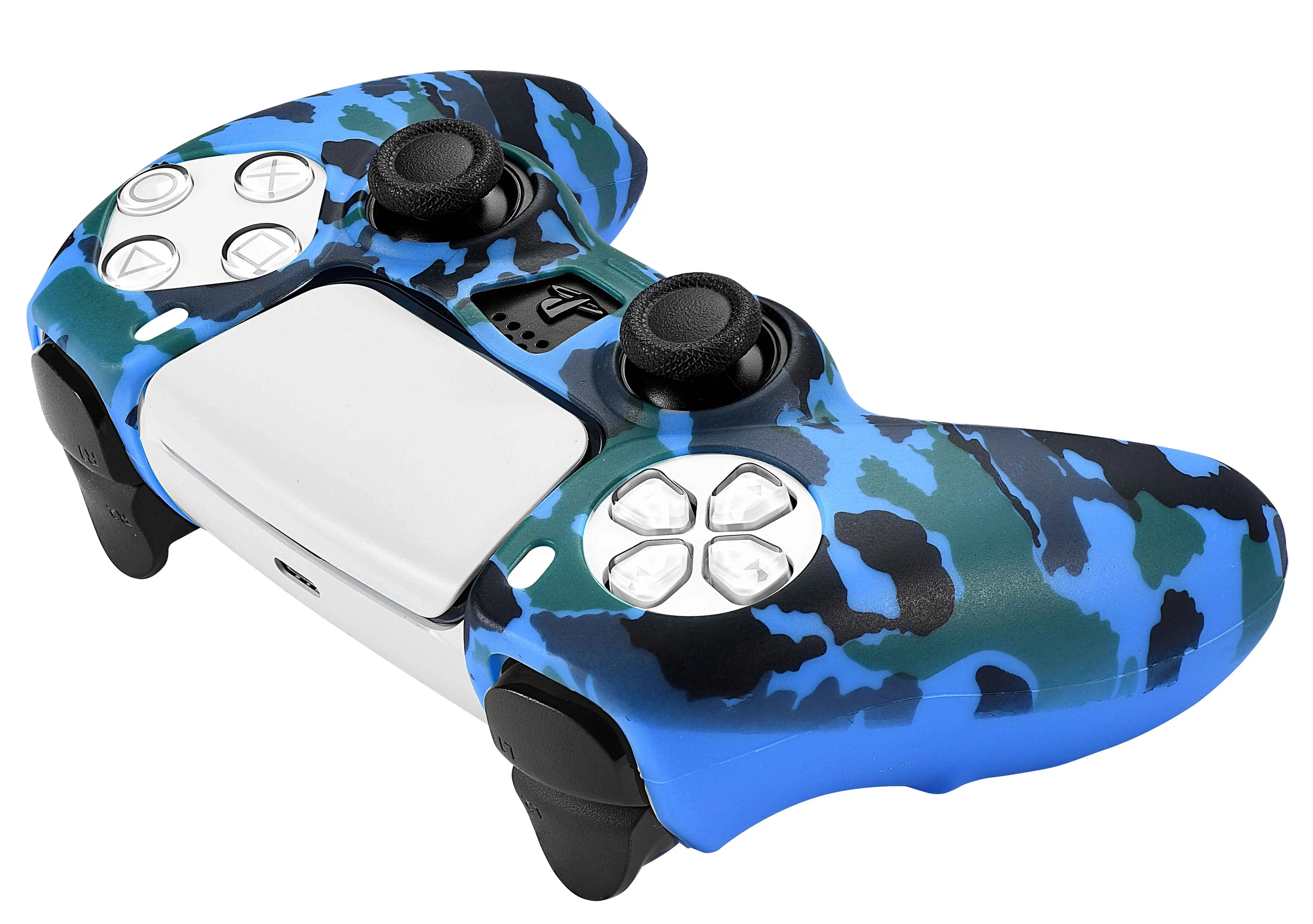 Водная печать Резина силикон чехол кожа для Sony PS5 Dualsense контроллер с PRO захваты