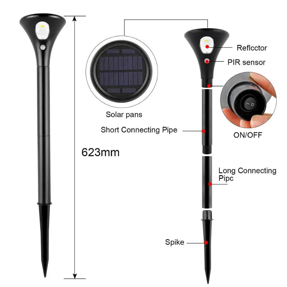 Уличная Светодиодная лампа на солнечной батарее с детектором движения 2 режима