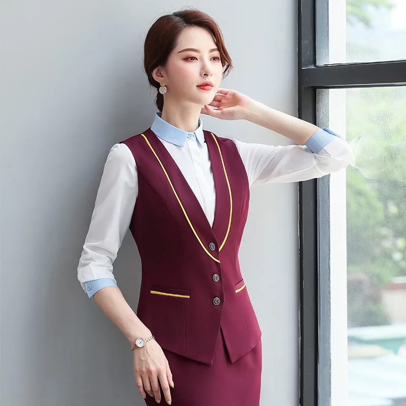 Женский короткий жилет в офисном стиле деловой с V образным вырезом пэчворк для