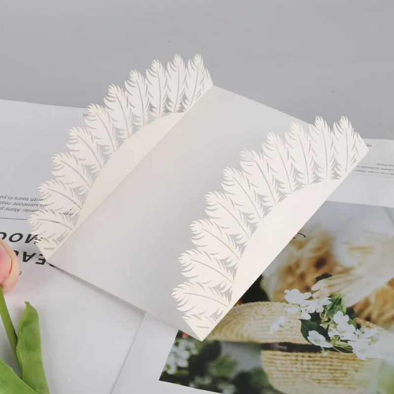 

White 10pcs Vertical Laser Cut Butterfly Invitations Cards Kits for Wedding Bridal Shower Birthday Anniversary Party