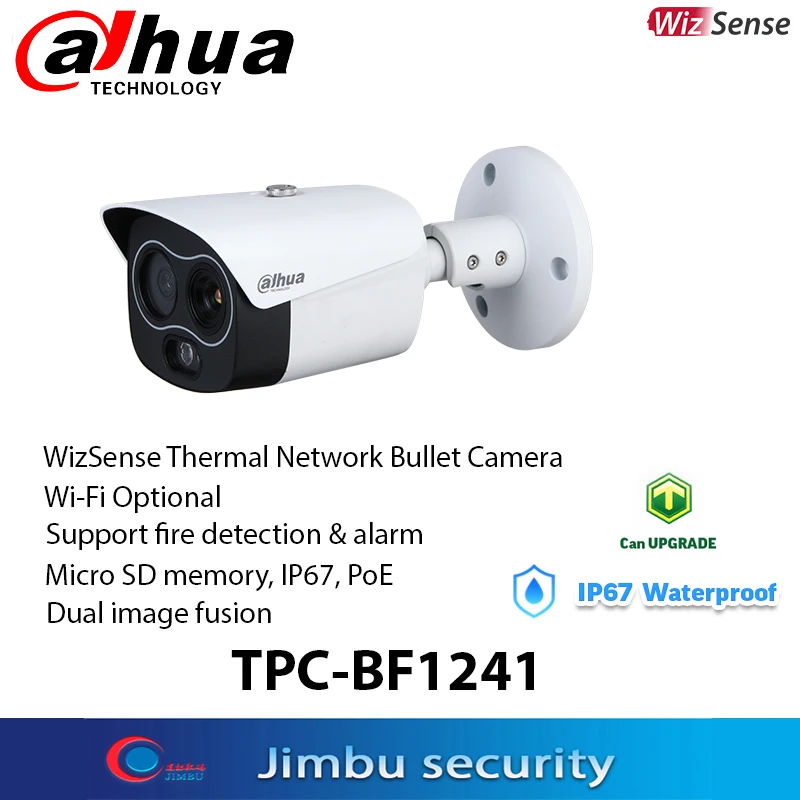 Dahua 2MP тепловизор TPC BF1241 POE Wi Fi WizSense поддерживает обнаружение огня и сигнализацию