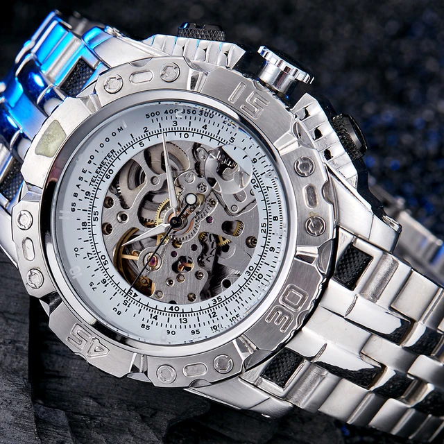 Luxury Mechanical Watch for Men - Full Steel Skeleton 6