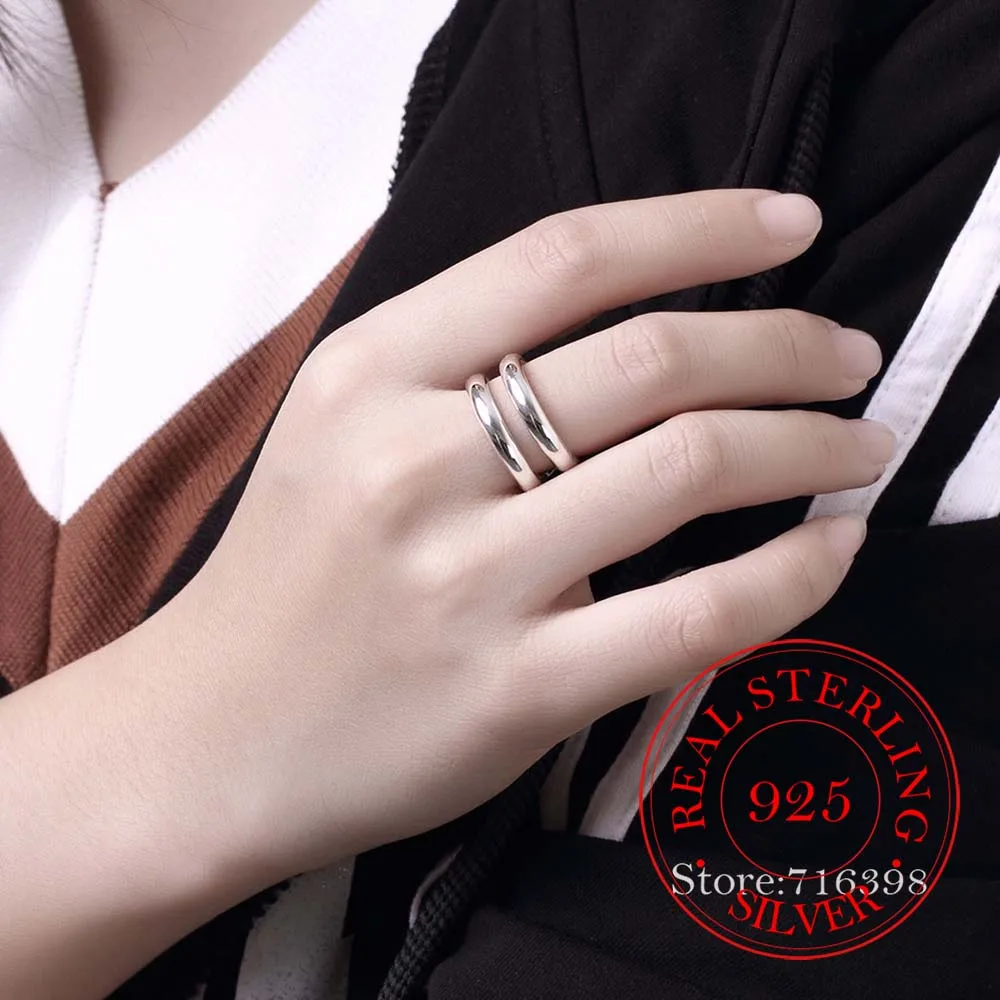 Кольцо с двойными линиями и фианитами винтажное серебряное обручальное кольцо