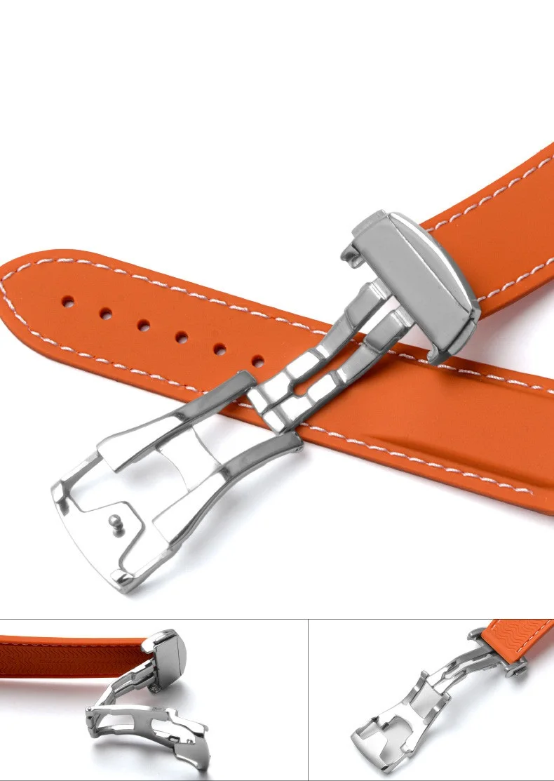 20 мм 22 мм резиновый силиконовый Браслет ремешок полосы для часов Omega Seamaster океан 232 007 ремешок с пряжкой Брендовые Часы Ремешок спортивный человек