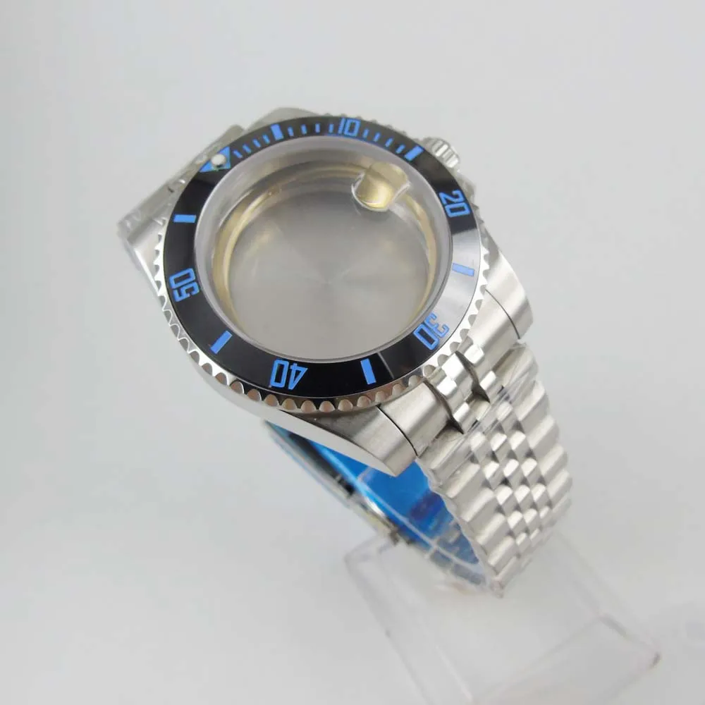 40 мм чехол для часов водонепроницаемый браслет сапфировое стекло синий