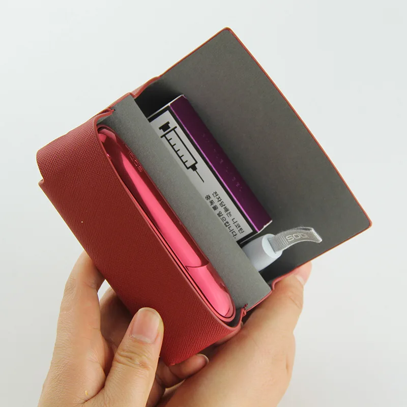 Модный двойной чехол-книжка для IQOS 3 0 черный чехол мешочек с держателем кожаный