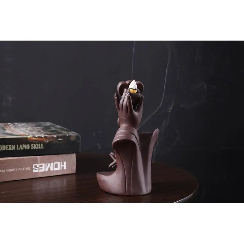 

Backflow Incense Burner Purple Stand Smoke Waterfall Aromatherapy Furnace Ceramic Ornaments Ceramic Incense Sticks Holder