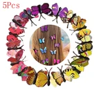 Заколки для волос женские, в форме бабочек, свадебные, орнамент для девочек, 5 шт.