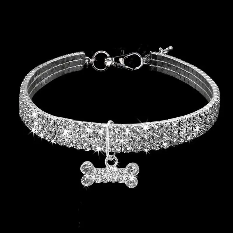 Украшенный кристаллами ошейник для собак Алмазный щенок блестящее ожерелье