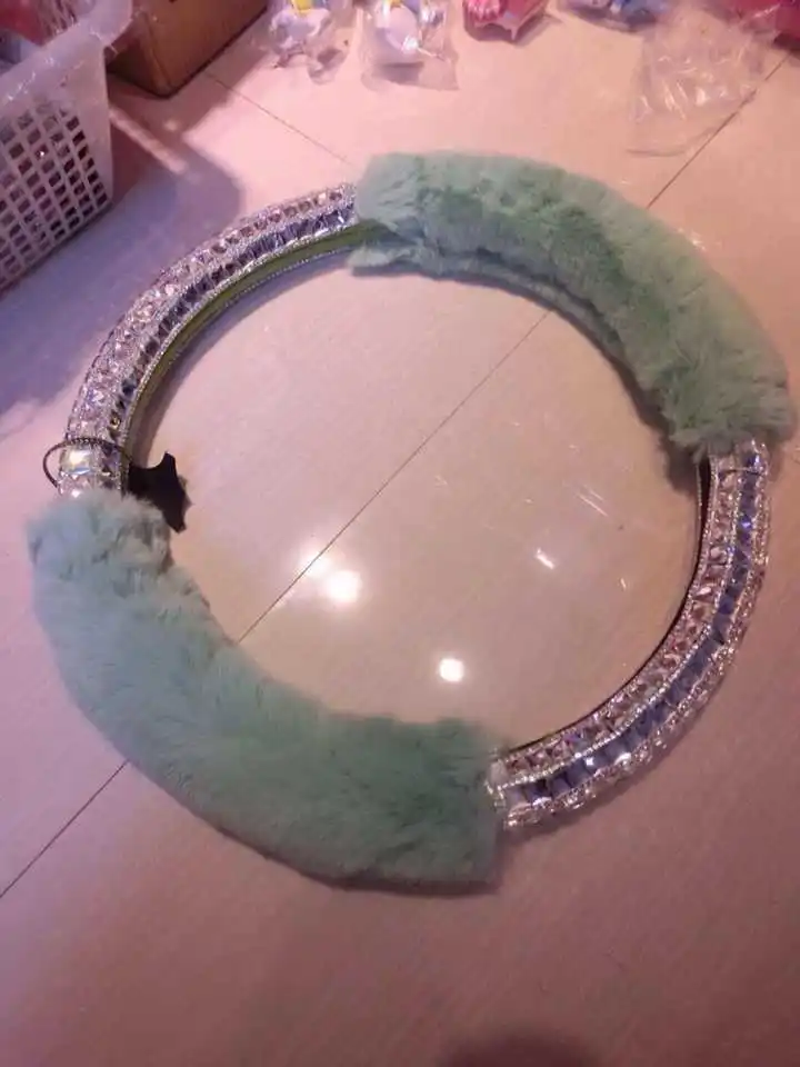 Новый Зимний плюшевый Меховой чехол рулевого колеса автомобиля милый