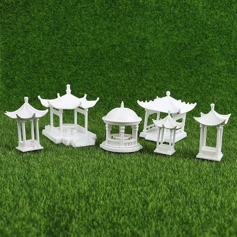 

1 Set DIY Dollhouse Micro-landscape Mini Assembled Pavilion White Dome Pavilion Home Decor