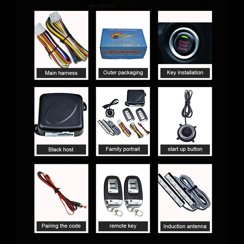 Smart Car Alarm System Keyless Entry Central Locking APP Control Autostart Engine Remote Start Stop Intelligent Ignition Kit | Автомобили