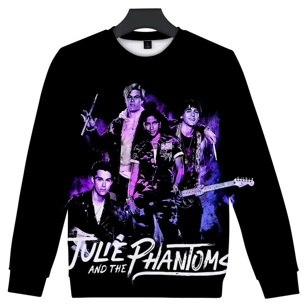 

Свитшот Julie and the Phantoms, Мужская/Мужская одежда, уличная одежда в стиле Харадзюку для мальчиков и девочек, свитшот с изгибом заката, мужские пул...