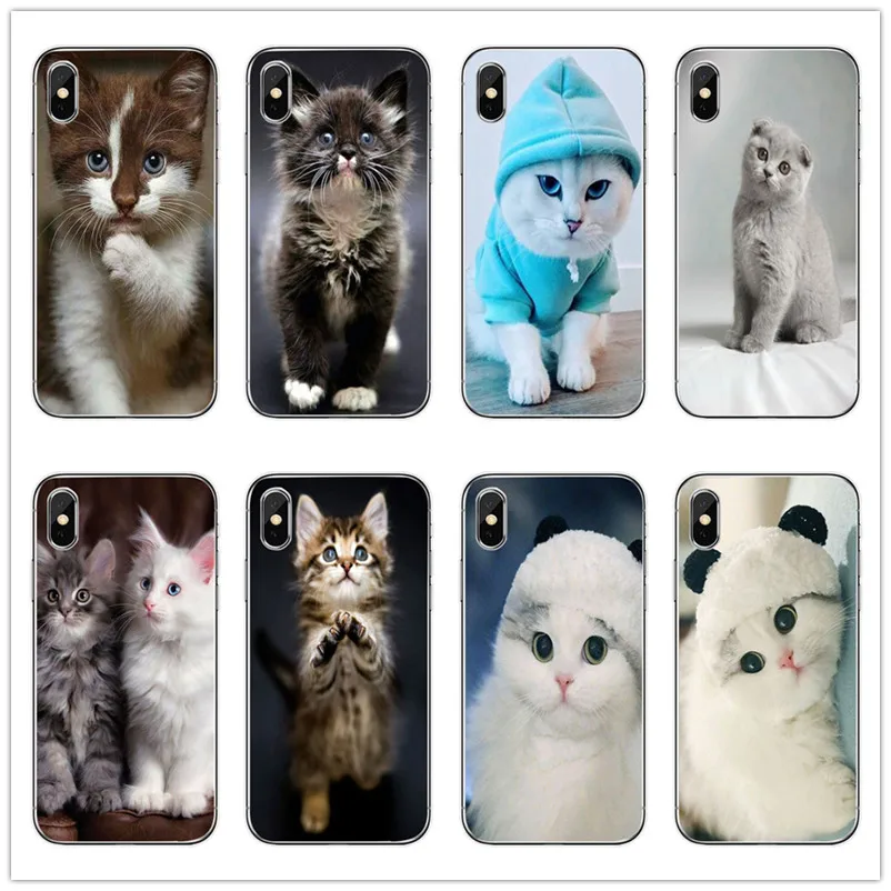 A с милым рисунком кота чехол для iphone 5s 5 s se 4 4s кейс телефона из мягкого ТПУ в виде