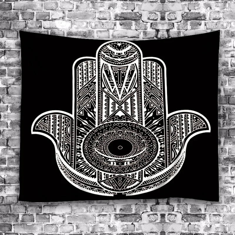 Черно-белый гобелен настенное пляжное полотенце с животными украшение для дома |