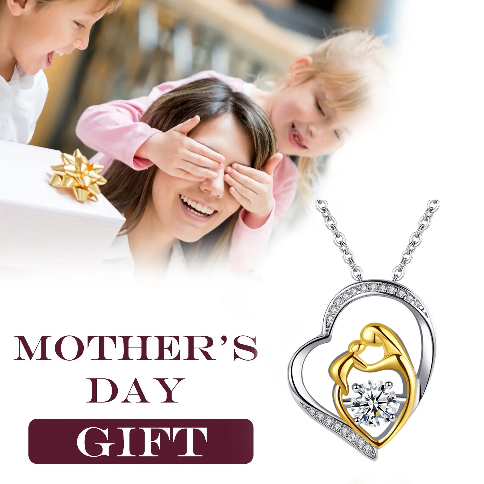 

Love Heart Pendent Necklaces Crystal Fashion Women Jewelry Proposal Mother Day Best Elegant jewelry Necklace Mother's Day Gifts