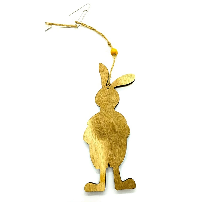 

Easter Decorations Wooden Rabbit Bunny Hanging Pendant Ornaments DIY Handcraft Home Party Decor