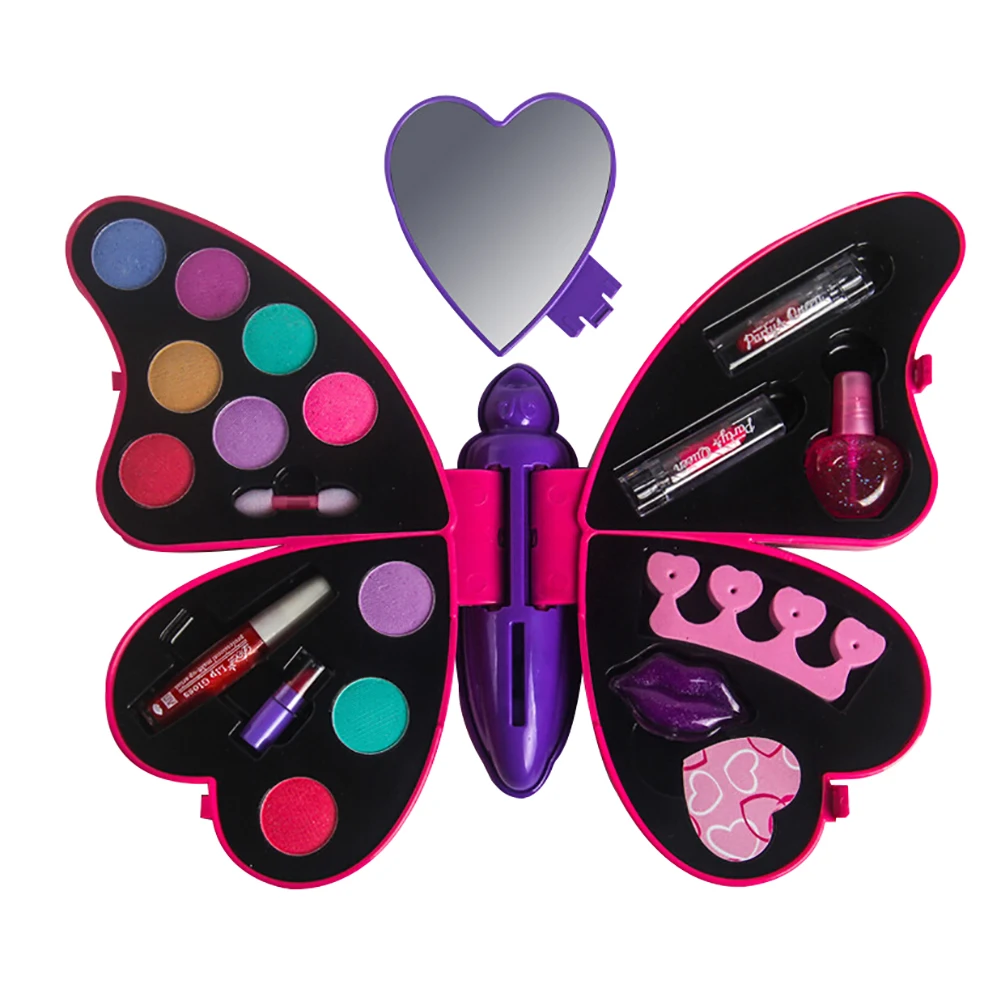 

Princess Girl Butterfly Shape Make up Set Lipstick Eye Shadow Pretend Play Toy