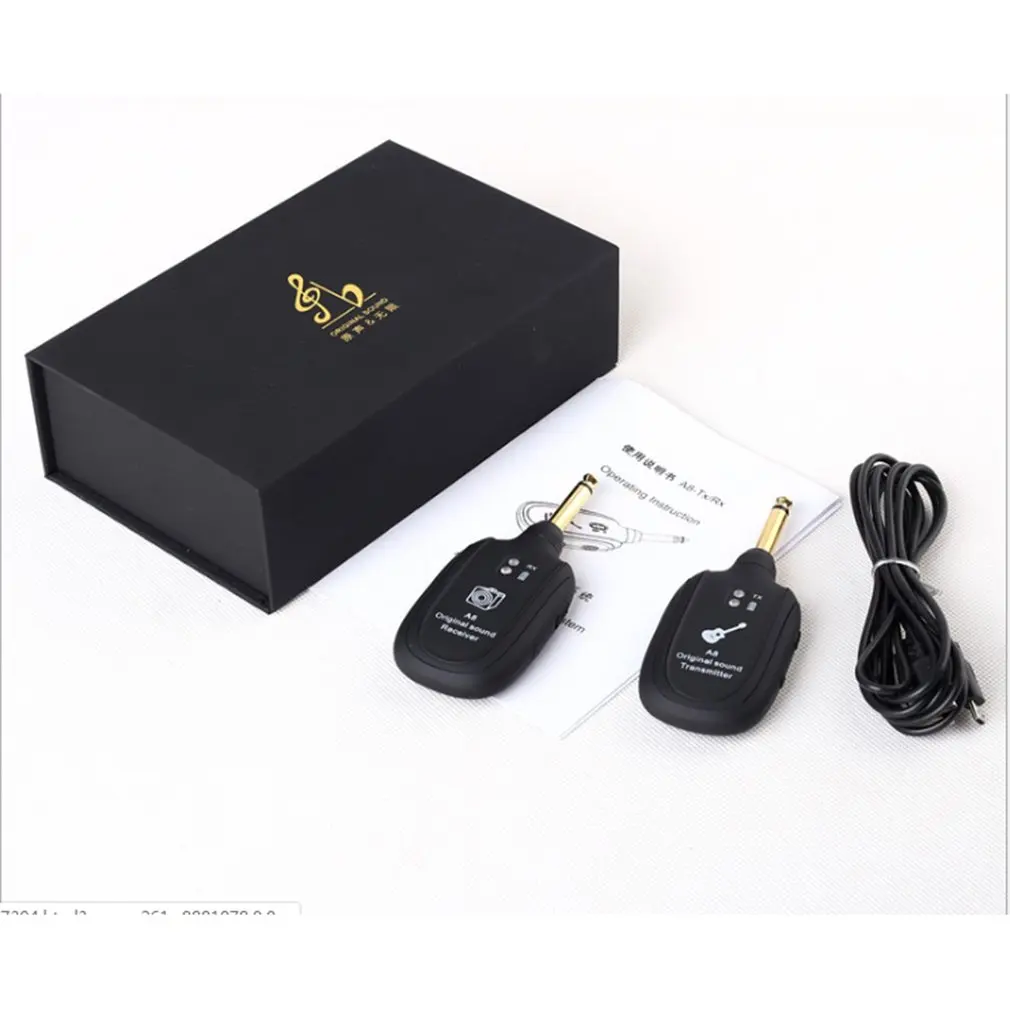 

2021 NEW Electric guitar wireless pickup ABS Built-in Rechargeable Guitar Wireless System Transmitter Receiver 1 Set