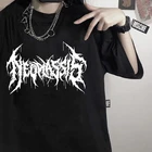 Женская Винтажная футболка в стиле Харадзюку, черная футболка большого размера в стиле хип-хоп