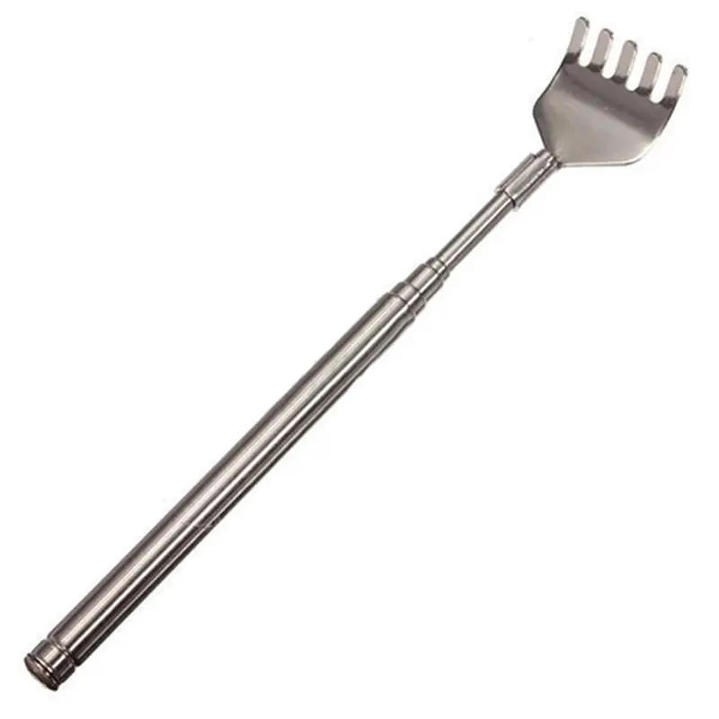 

1pcs Back Scratcher Telescopic Pen Clip Portable Back Scratcher Itch Massage Tool Stainless Steel Telescopic