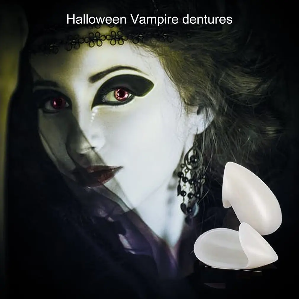 2 шт. Косплей Хэллоуин протезы зомби зубы вампира стандартные клыки оборотеня