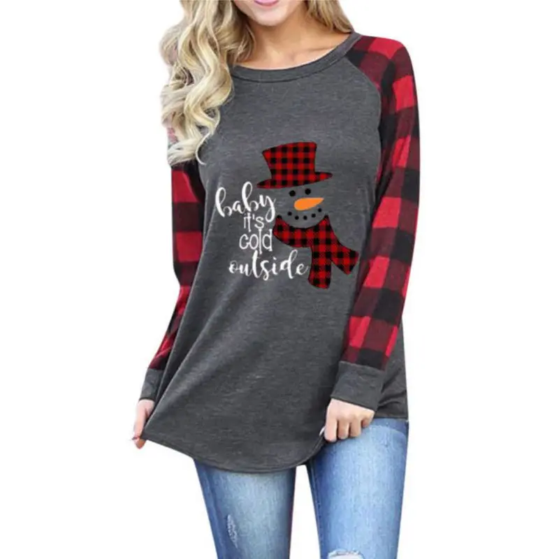 

Merry Christmas Women Casual Sweatshirt Xmas Tree Party Print Pullover Long Sleeves Crewneck Loose Leisure Blouse Shirts