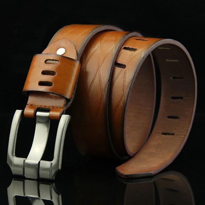 

2020 New Retro Alloy Square Needle Buckle Locomotive Men's Belt Leisure Business Pants Belt