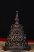 wedding decoration collected tibetan copper tires hand beating chiseled old pagoda sakyamuni buddha statue bell stupa