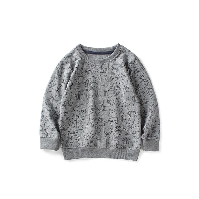 

New Autumn Clothes Korean Cotton T-shirt Boys' Sweater Children's Small Terry Cartoon Pullover Long Sleeve Children's Clothing