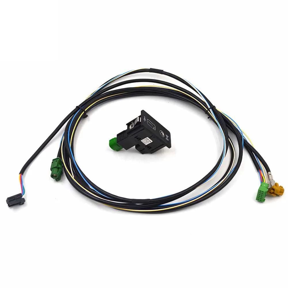Arnés de cableado para coche, accesorio para Golf 7 MK7 VII CC E-GOLF CarPlay media USB AUX Switch MIB2 MDI USB AMI adaptador de enchufe 3GD035222E