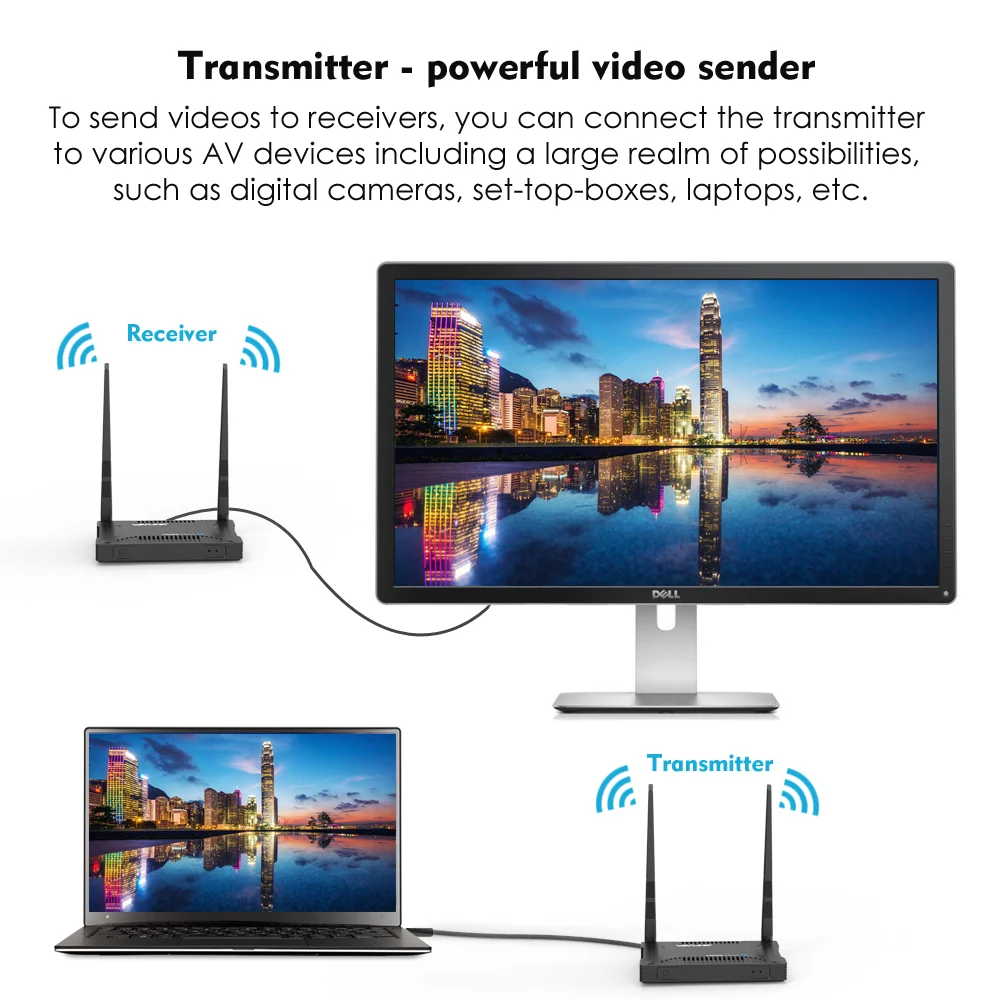 Беспроводной HDMI Compaible удлинитель 1000ft передатчик и приемник 5G Full HD 2K @ 60Hz передача