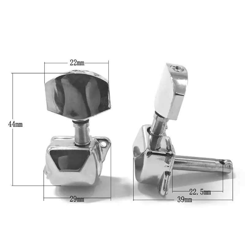 

6PCS Guitar String Tuning Pegs Metal Semi-Closed Guitar String Button Tuner Machine Heads for Acoustic Electric Guitars