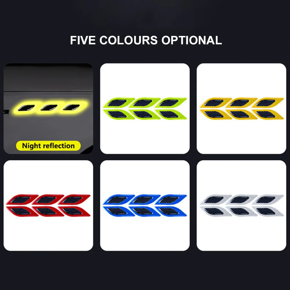 

6PCS/Set Car Stickers Front Rear Bumper Protector Reflective Strips Carbon Fiber Color Anti-Collision Stickers for Car Truck