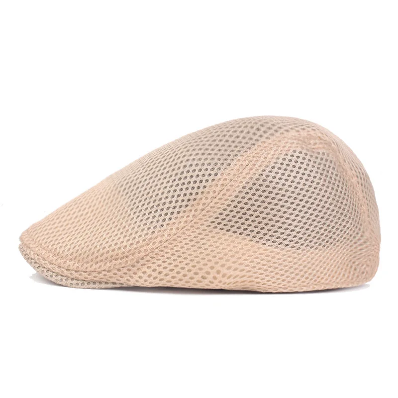 

Summer Men Women Casual Mesh Beret Hat Fashion Breathable Flat Cap Newsboy Style Beret Hats Adjustable Caps Gorras